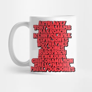 Jazz Legends in Type: The Drummers Mug